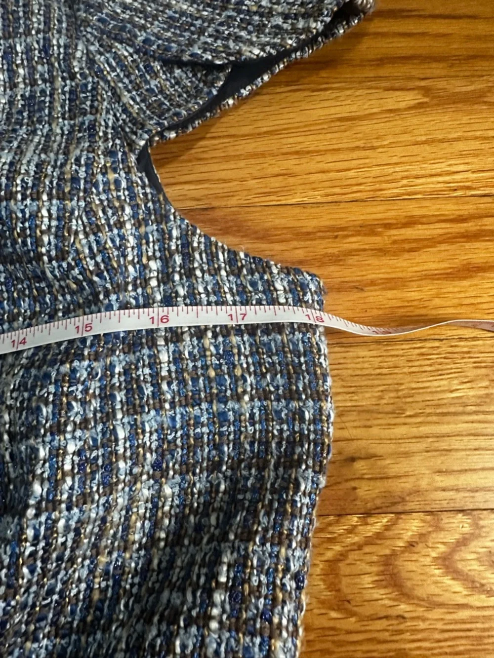 J. Crew Silvermist Blue‎ Tweed Sheath Dress Flutter Sleeve Business Sz 8